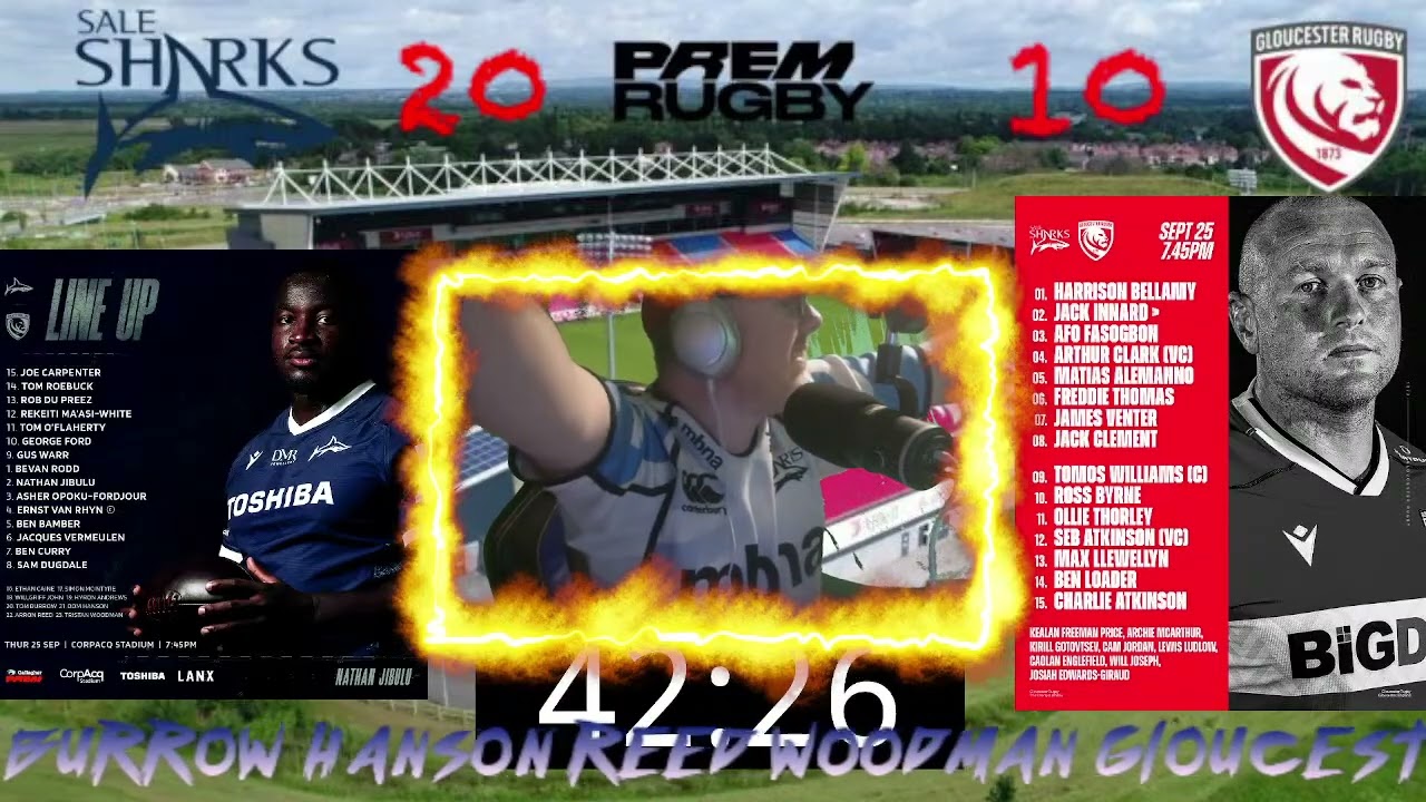 this is my reaction to Sale Sharks 3th try vs Gloucester