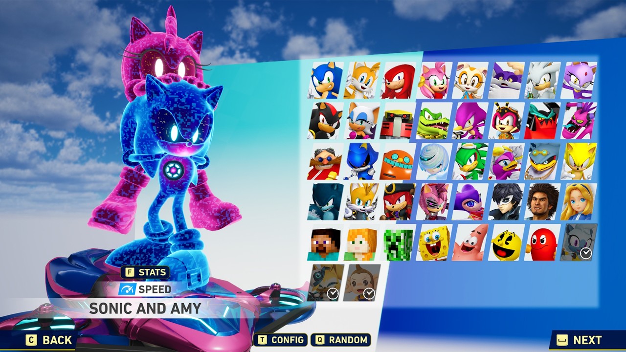 Искусственный интеллект Соник и Эми едут на спине друг друга в Sonic Racing Crossworlds!