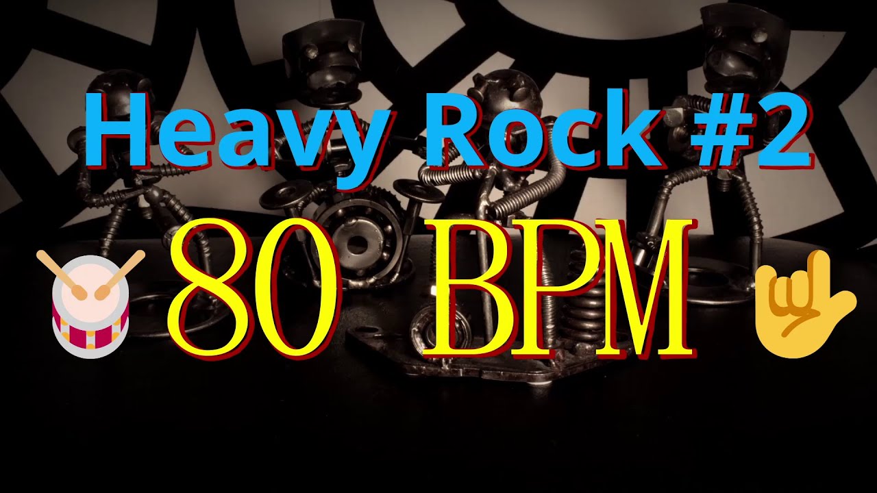 80 BPM Heavy Rock 2 4/4 Drum Beat Drum Track Heavy Drum beat 🥁