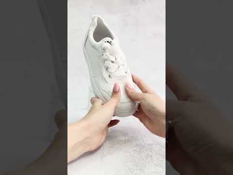 Дитячі кросівки кеди, білі, легке взуття для хлопчиків і дівчат на липучці в РОЗМІЛІ:38-41, видео 1