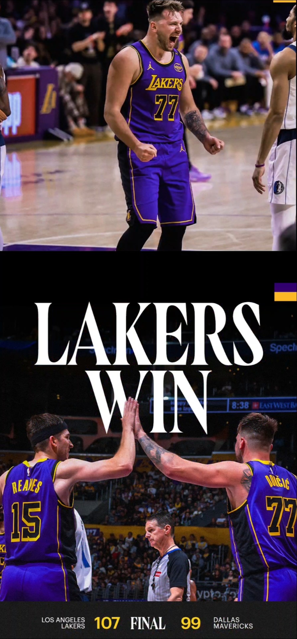 TRIBLE DUB LUKA \u0026 LBJ DOMINATES LATE #nba #lebronjames #lakers #losangeles #goat #lukadoncic