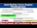Tata Memorial Centre (Homi Bhabha Cencer Hospital) Job Vacancy Notifications Out 2026
