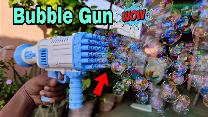 NHR 32 Hole Electric Bubble Gun with Solution for kids, Gatling Bubble  Machine Toy, Bubble Gun, Electric Bubble Maker Gun, Bubble Gun Toys, Bubble  Shooter, Bubble Gun Liquid (Green) 