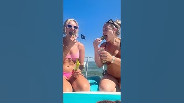 Most people drink when they go on the boat. But we drink pickle juice.🤣 anti-hangover ￼