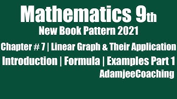 Mathematics 9th New Pattern Chapter # 7 Linear Graph & Their Application Introduction Formula Part 1