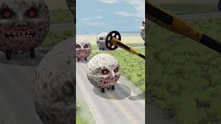 Big & Small Moon Cars vs Giant Cog Bat Hammer - BeamNG.Drive