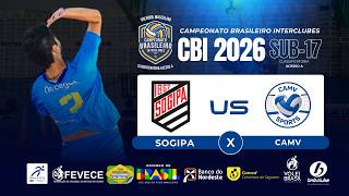 Sogipa/RS 🆚 CAMV Sports/GO | Campeonato Brasileiro Interclubes 2026 | Vôlei Masculino | SUB-17