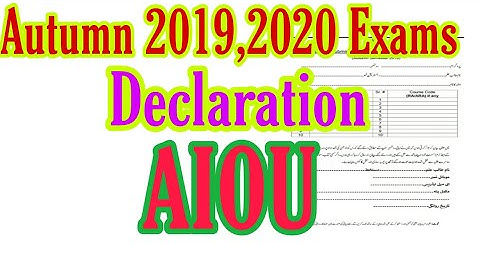 Aiou End Term Assessment 2020 | Aiou End Term Assignment 2020