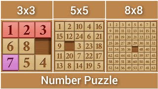 Number Puzzle | 3x3 4x4 5x5 6x6 7x7 8x8 | Gameplay