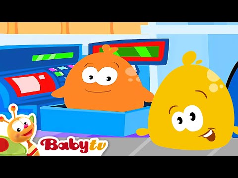 Hauskaa supermarketissa! | Pitch & Potch tekevät musiikkia ja ääniä @BabyTVFIN