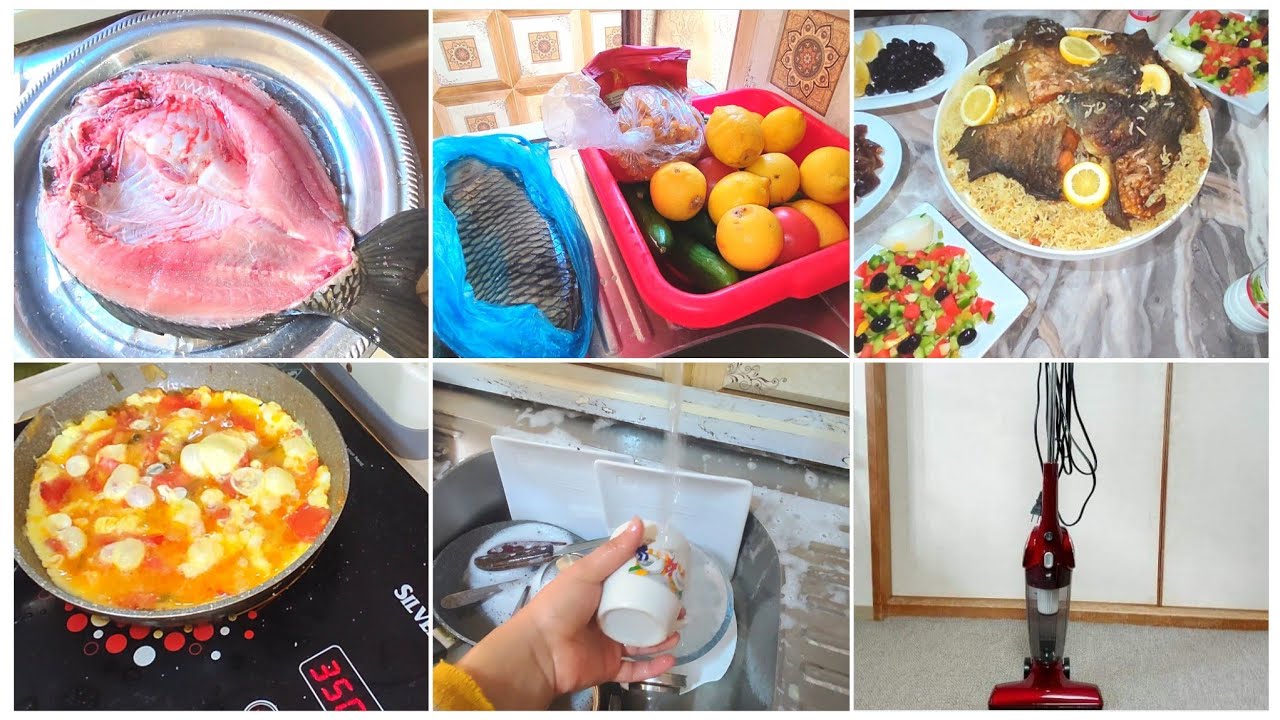 روتيني التحفيزي مسح وتنظيف من الصبح🧹💪مطبك سمج مال اهلنه🐟😋خليت زوجي يندم لان عافني وراح لوحده رخيصه😒