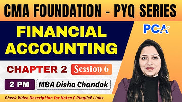 CMA Foundation PYQ Series | Financial Accounting | Dec 2025 #cma #cmafoundation