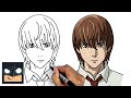 How To Draw Light Yagami Death Note Step By Step Anime Drawing Tutorial 