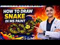 Class - 5 | How to Draw a Snake in MS Paint | Easy Snake Drawing Step by Step | MS Paint Tutorial