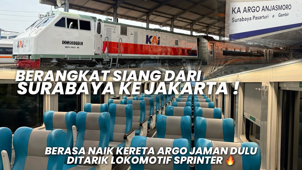 DITARIK LOKO SPRINTER RASA NAIK ARGO JAMAN DULU‼️Trip KA Argo Anjasmoro Eksekutif Surabaya - Jakarta