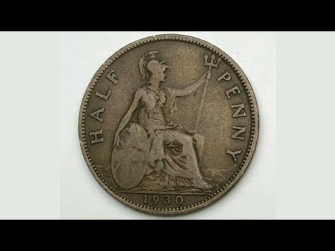 UK King George V 1930 HALF PENNY Coin VALUE