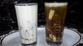 طريقةعمل مشروب البلح الناشف او التمر باللبن  بطريقتين مختلفين لشهر رمضان 🌛