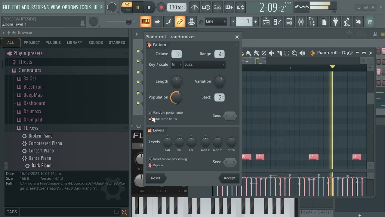 FL Studio session with Roger R Whiteside
