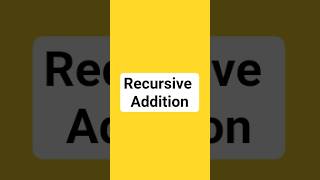 Recursive Addition #python #coding #challenge