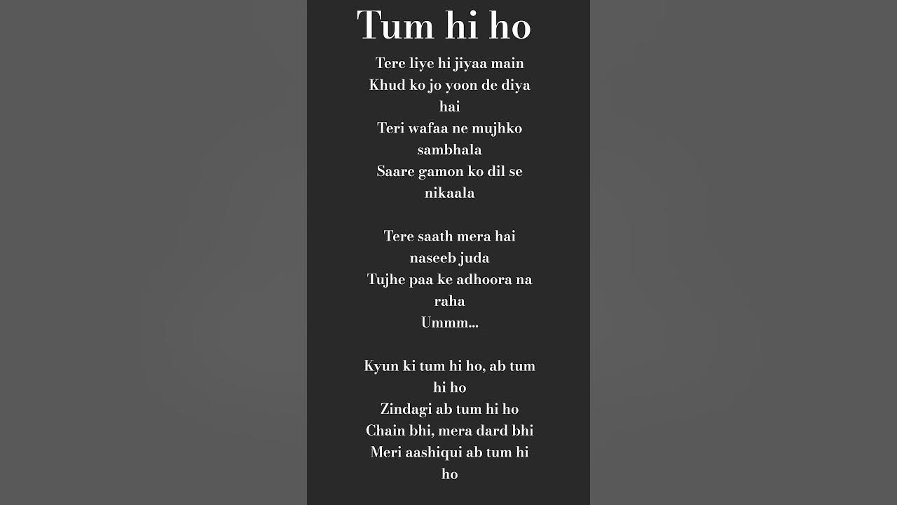 Tum Hi Ho 💖 | Arijit Singh | Full Lyrics | Heart Touching Love Song #arijitsingh #lyrics