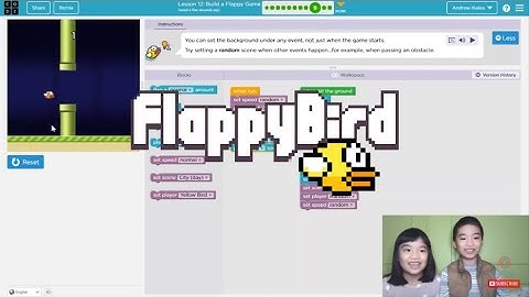 How to Code FLAPPY BIRD in Code.org: Build a Flappy Game in Course C Lesson 12: Puzzle 8-9