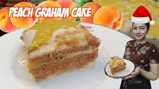 PEACH GRAHAM CAKE | CREAMY | NO BAKE | QUICK \& EASY RECIPE ( FC's VERSION )