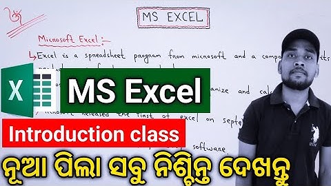 Microsoft Excel class [Odia] || MS Excel introduction class for OSSSC, RI, ARI, AMIN, Forest Guard