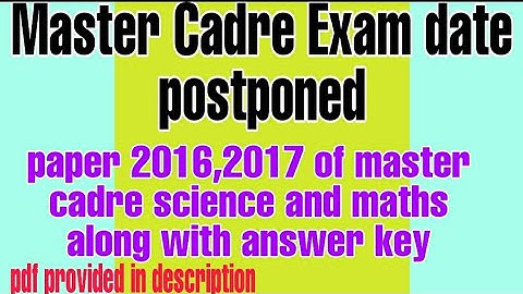 Master Cadre Punjab ll Previous year question papers of master cadre science and maths
