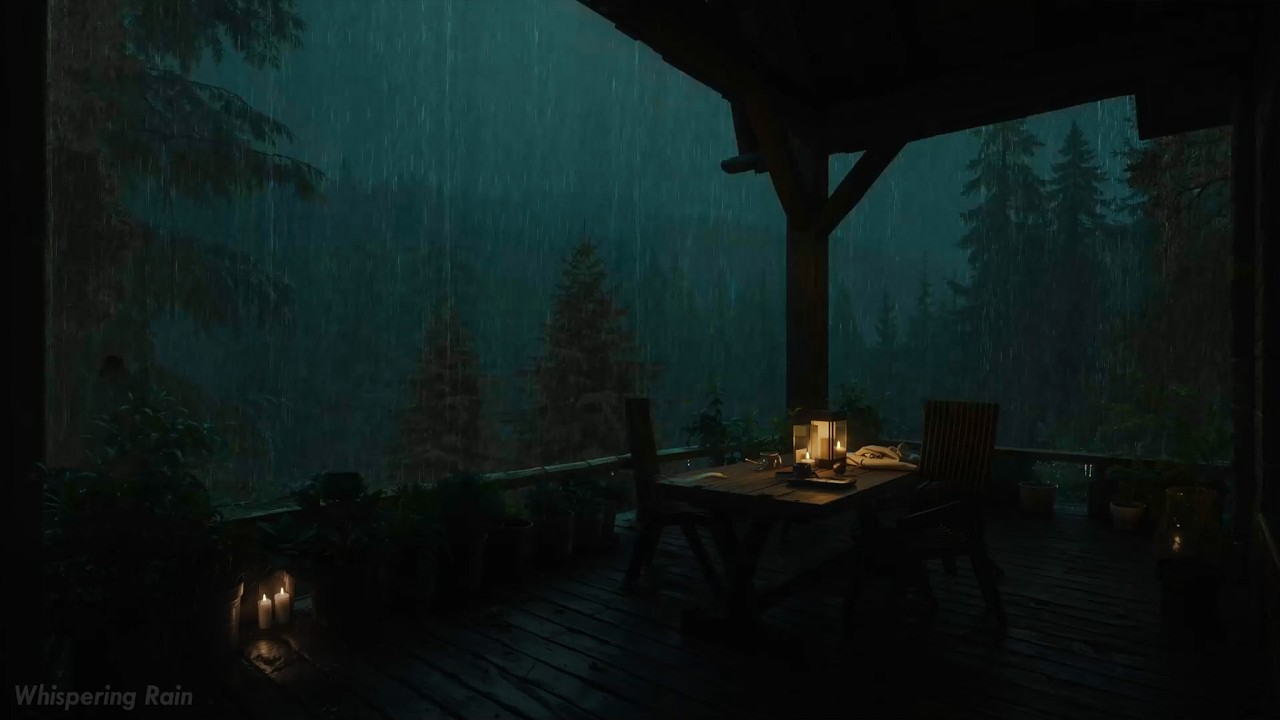 Gentle Night Rain 🌧️ Dark Wooden Cabin Bedroom | Calm Your Mind & Say Goodbye to Insomnia