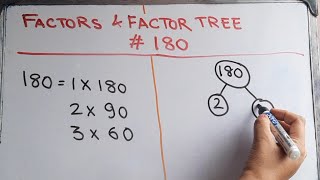 Factors of 180 Factor Tree of 180 Prime Factorization of 180| #factorization