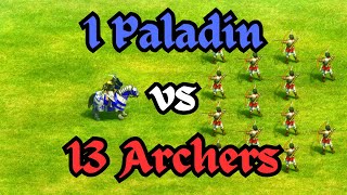 Can 1 Paladin defeat 13 Archers? | Age of Empires 2 (AoE2)
