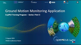 CopPhil Ground Motion Monitoring Training - Part 3: Application