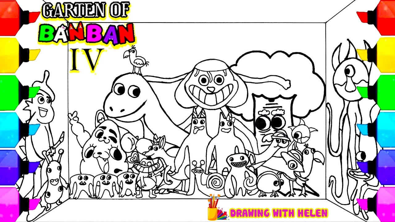 New Garten of BanBan 4 Coloring Pages / Coloring All New Monsters ...