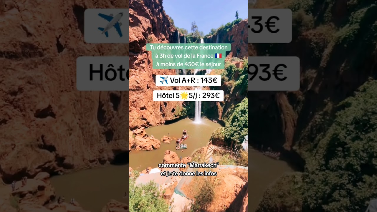 Tu découvres cette magnifique destination 🌎 à 3h de vol de la France 🇫🇷 à moins de 450€🙏 📍Marrakech