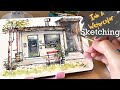 Realtimehow i sketch an urban scene with ink and watercolour