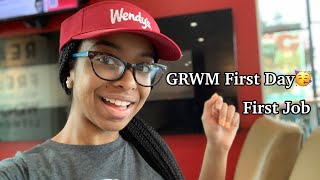 GRWM : First Day At Wendy’s🍟 *first job*| ColourJayy