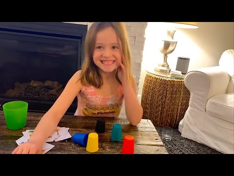 Quick Cups Match and Stack - 5 YR old KILLS IT! - Gorgeous smile :)