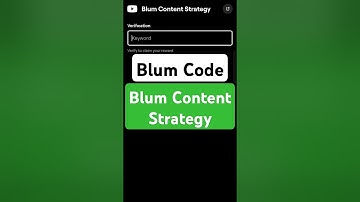 Blum Content Strategy | Blum Verify Code | Blum today Video Code | Blum Code #blumverifycode