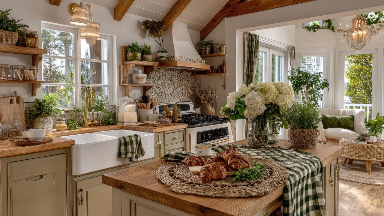 30 милых и романтичных обзоров кухонь в зеленую клетку | Функциональная кухня и аккуратное хранен...