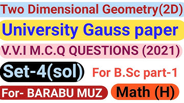 For B.Sc part-1! (2D) University Geuss paper!M.C.Q! Set-4(sol)V.V.I question2021 BRABU MUZ!!Math (H)