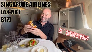 SUPERB SINGAPORE AIRLINES |  LAX  NRT  |  Business Class Burger on the B777