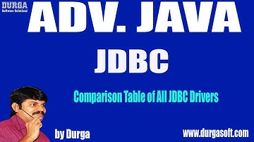 Adv JAVA | JDBC Session - 23 || Comparison Table of All JDBC Drivers by Durga sir