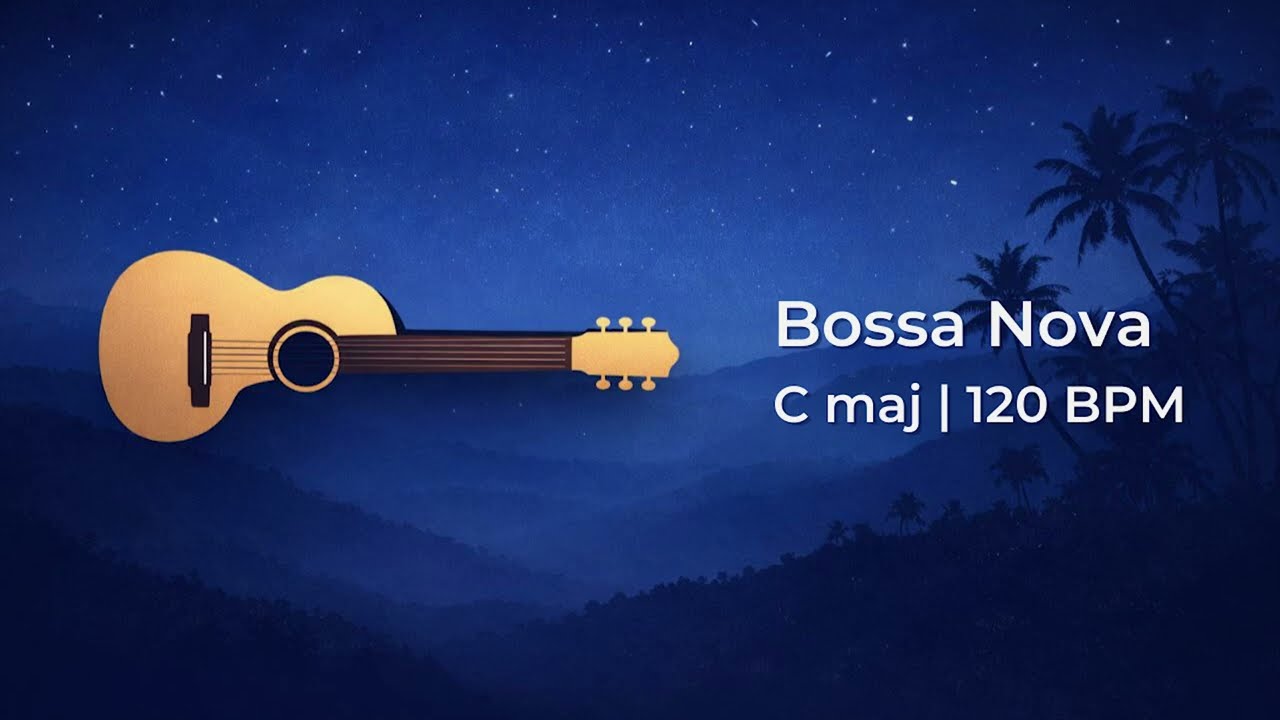 Bossa Nova Backing Track in C major | Smooth Jazz Guitar | 120 BPM