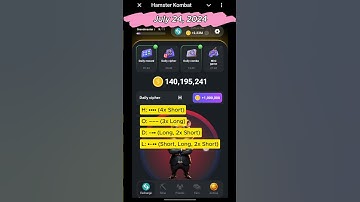 Hamster Kombat Daily Cipher Morse Code July 24, 2024 #hamsterkombat #crypto #nft #games