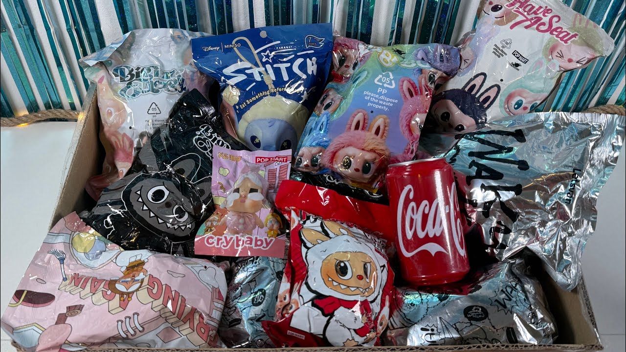 Labubu stitch & blind box unboxing with Asmr Crunch 😍 No Talk 🎧 Satisfying video Relax & enjoy 