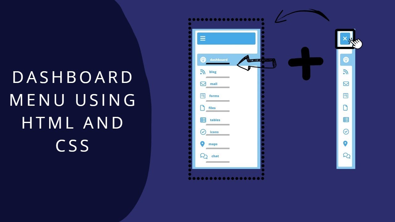 dashboard menu using html css and javascript - YouTube