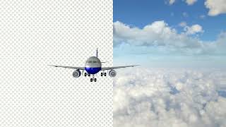 Famous 4K 60FPS Transparent 3D Rendering Airplane in the Clouds Profile