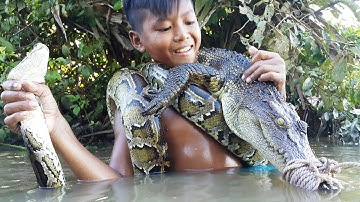 Primitive Technology: Simple DIY Python Snake, Crocodile Trap Using Real hand That Work 100%