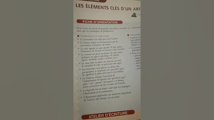L'article de presse