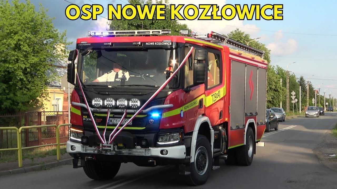 Nowa Scania dla OSP Nowe Kozłowice - Powitanie wozu 729[M]41 GCBA Scania P370 XT/Szczęśniak